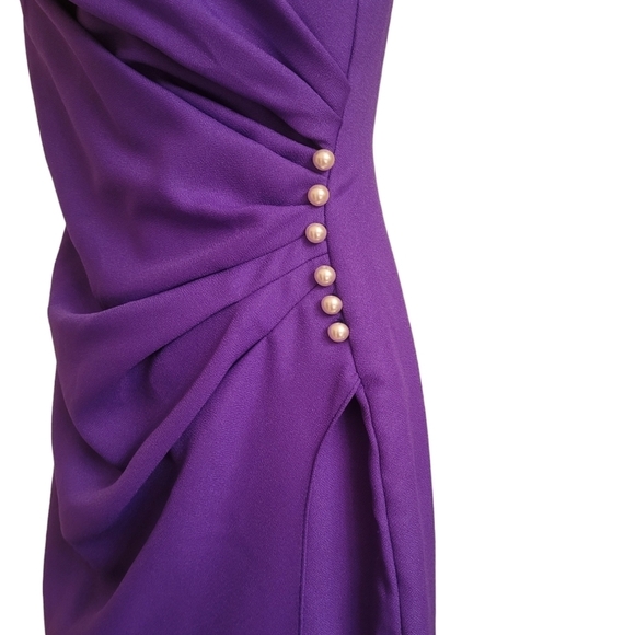 Vintage - Purple Union Label Off the Shoulder Wiggle Maxi‎ Dress - Picture 5 of 9